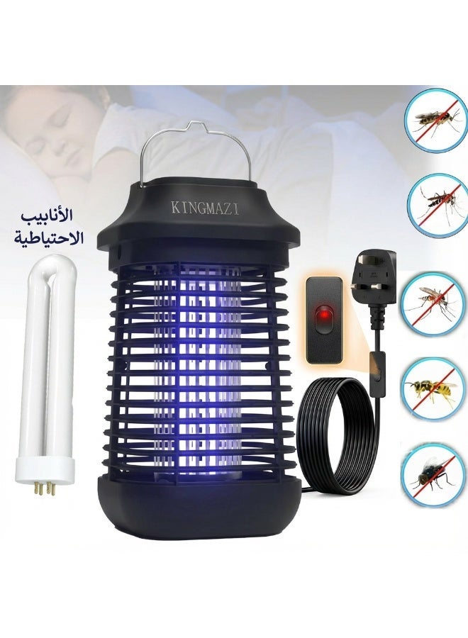 كينجمازي ترقية Bug Zapper ، 4200v قاتل الحشرات الطائرة ، قاتل البعوض مع مصباح بديل واحد ، سلك تمديد بطول 3 أمتار ومفتاح ، مصيدة البعوض الإلكترونية للمنزل ، مناسبة للحديقة في الأماكن الخارجية والداخلية - Image 1